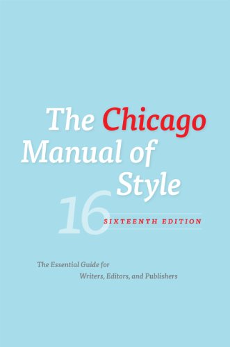The cover of The Chicago Manual of Style, 16th Edition