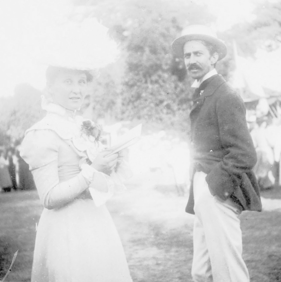 A woman believed to be Cora Taylor with Stephen Crane, 1899.