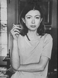 Joan Didion, looking nonplussed.