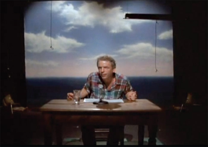 Scene from Spalding Gray’s monologue Swimming to Cambodia.