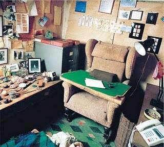 The inside of Roald Dahl's storied writing shed.
