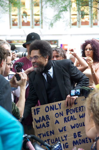 Cornel West speaks at the Occupy Wall Street protest in Manhattan.