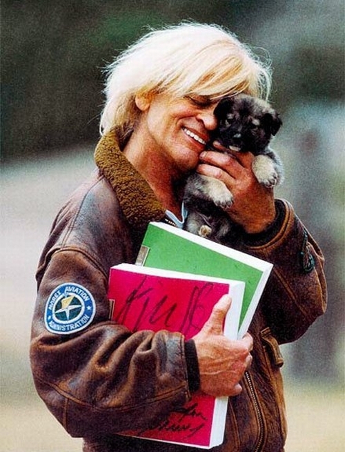 Klaus Kinski, with puppy.