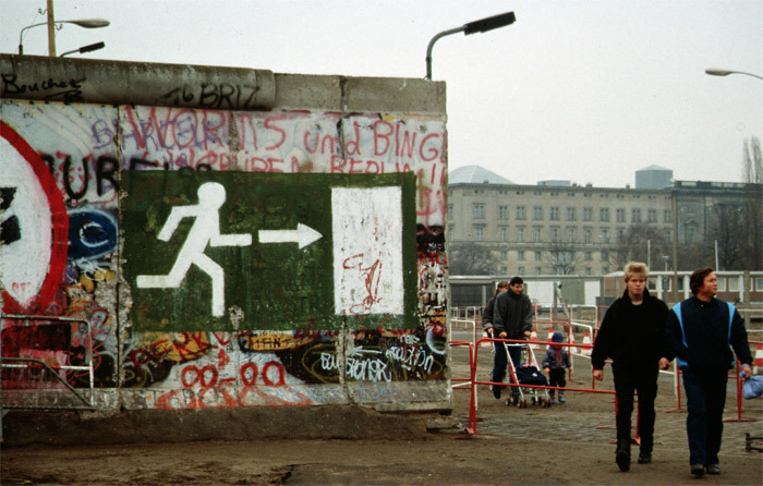 After the fall of the Berlin Wall, 1989.