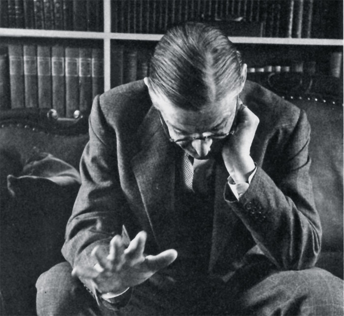 T. S. Eliot in Cambridge, MA, 1956.