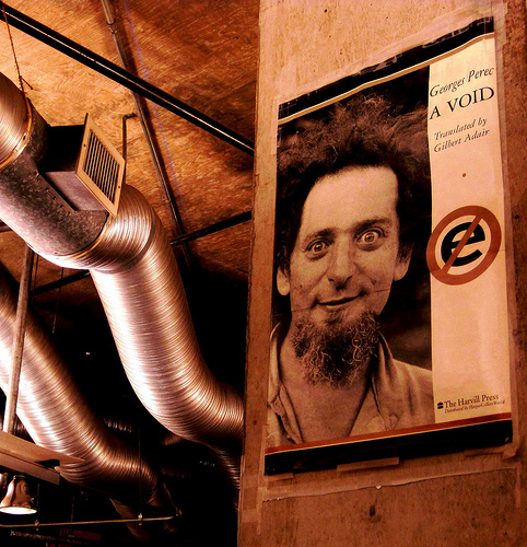 Georges Perec poster in St. Mark's Books, photo by Brendan Bernhard.