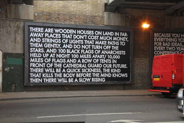 One of Robert Montgomery's poetry billboard in London.