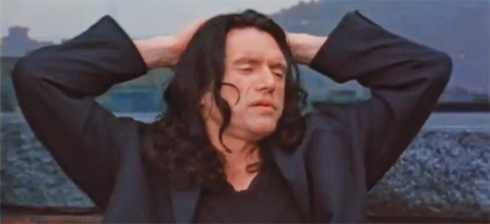 Tommy Wiseau in his 2003 film, The Room.