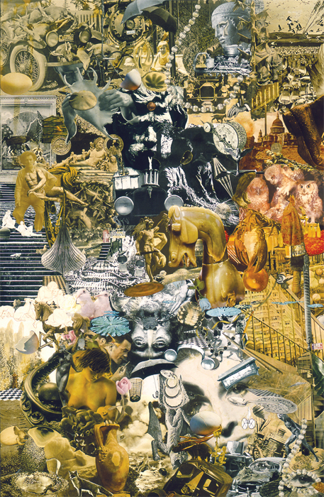 Jess, The Chariot: Tarot VII, 1962, collage, 51 x 33"