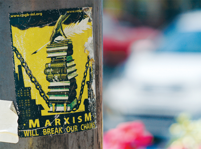 A Marxist poster in Birmingham, England, 2012.