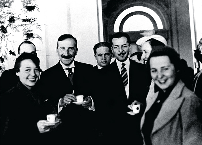 Stefan Zweig, second from left, at the Jockey Club in Rio de Janeiro, ca. 1936.
