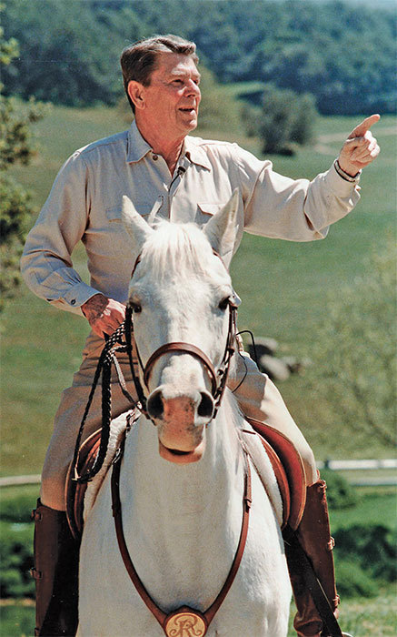Ronald Reagan at his California ranch, 1986.