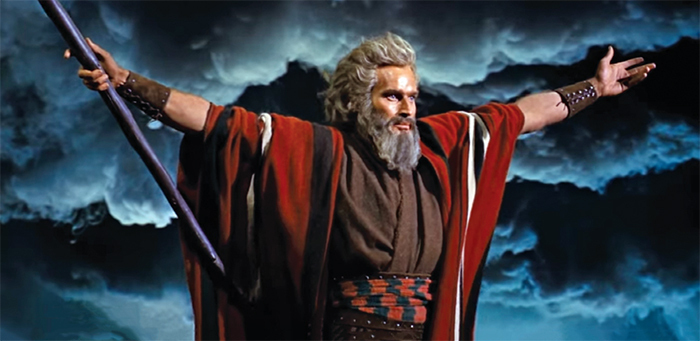 Charlton Heston as Moses in Cecil B. DeMille’s The Ten Commandments, 1956.