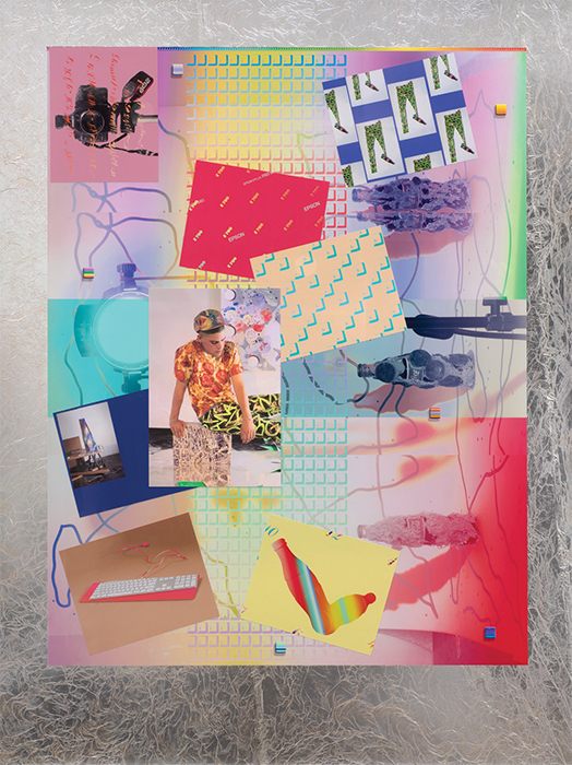 Carter Mull, Nicky, My Neighbor, 2013–14, ink-jet prints and metallic foil on Sintra, 57 1/2 × 43 3/4".