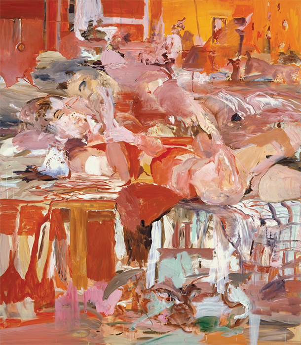 Cecily Brown, 1000 Thread Count, 2004, oil on linen, 90 × 78". Courtesy the artist.