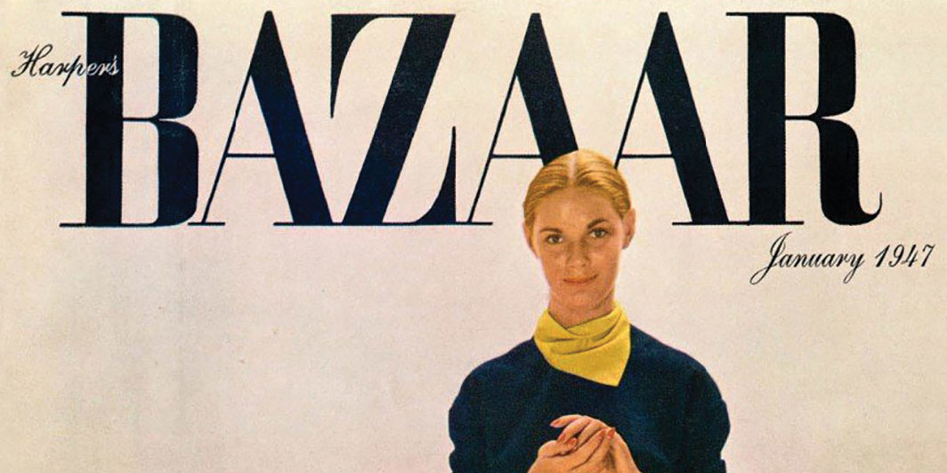 Richard Avedon’s cover image for Harper’s Bazaar, January 1947. © The Richard Avedon Foundation