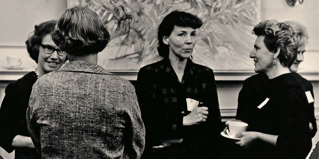 The Bunting fellows in conversation, ca. 1963–65. Olive R. Pierce