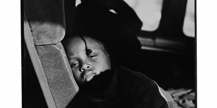 Ming Smith, Greyhound Bus, Pittsburgh, 1991, gelatin silver print. From the series "August Moon for August Wilson," 1991.