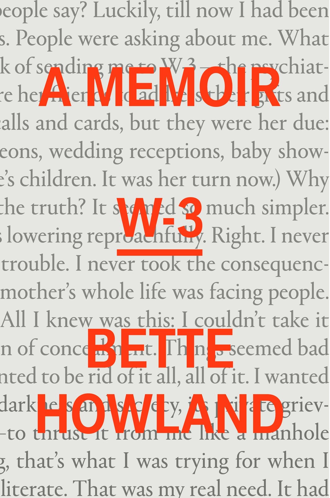 The cover of W-3: A Memoir