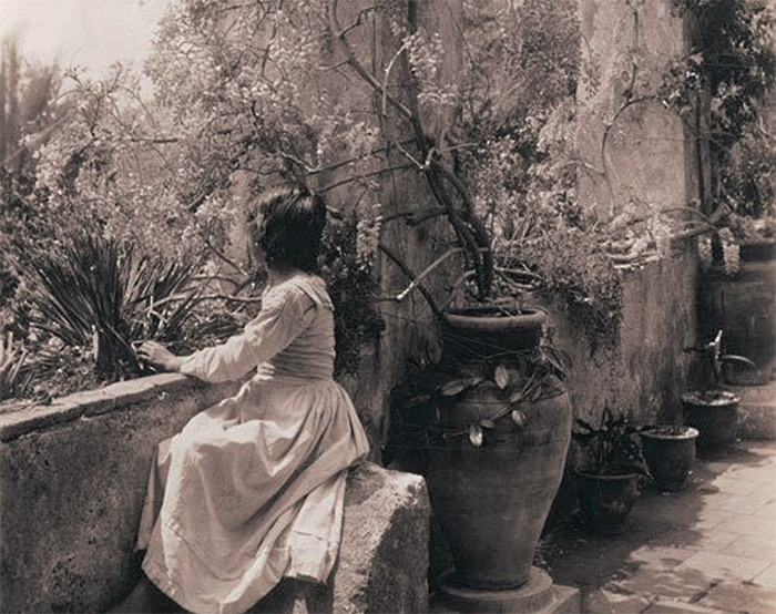 Wilhelm von Gloeden, Girl in a Garden.