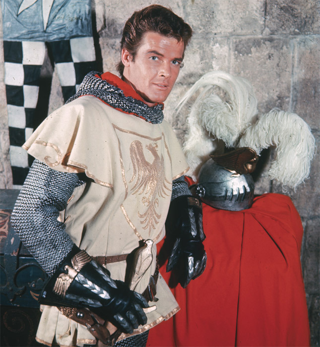 Roger Moore as Ivanhoe in a 1958 television adaptation of Walter Scott’s novel.