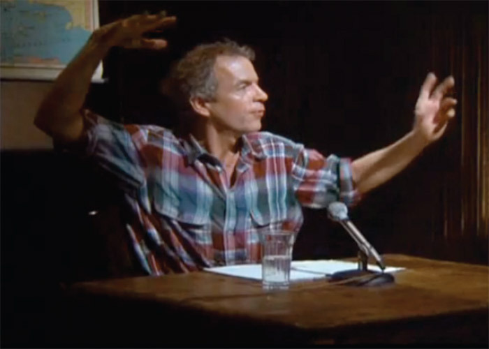 Scene from Spalding Gray’s monologue Swimming to Cambodia.