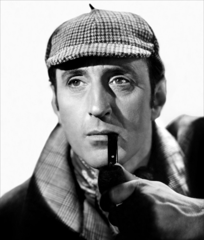 Basil Rathbone as Sherlock Holmes.