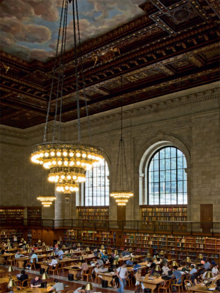 The New York Public Library's Bryant Park Reading Room.