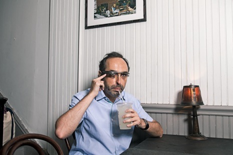 Gary Shteyngart in his Google Glass, for The New Yorker