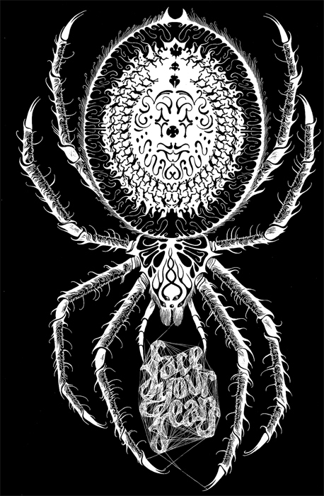 Marian Bantjes, Hallowe’en Spider, 2006, ink on paper, 13 3/4 x 19 3/4";