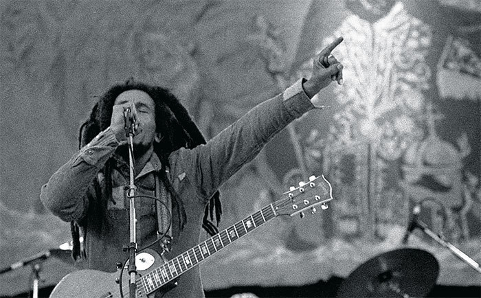 Bob Marley performing, 1980.
