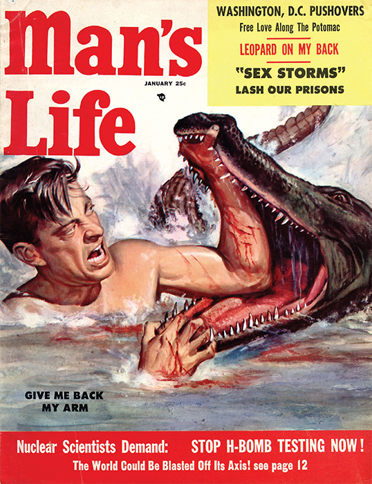 Cover of Man’s Life, January 1957. Illustration by Will Hulsey.