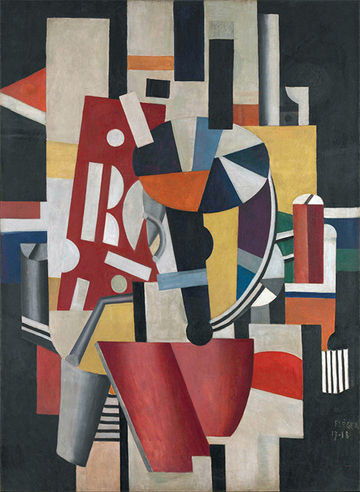 Fernand Léger, Composition (The Typographer), 1918–19, oil on canvas, 98 1/4 × 72 1/4".