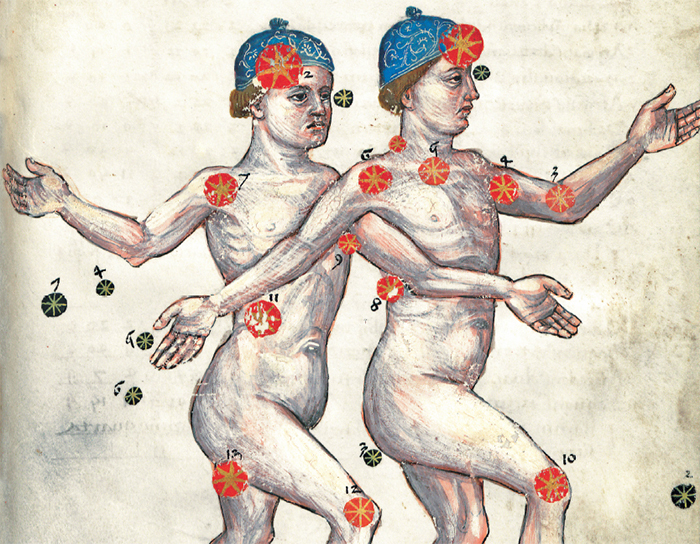 A medieval depiction of the constellation Gemini from Abd al-Rahman al-Sufi’s Book of Fixed Stars.
