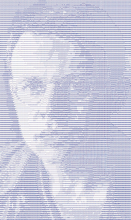 An ASCII-art portrait of Joshua Cohen.