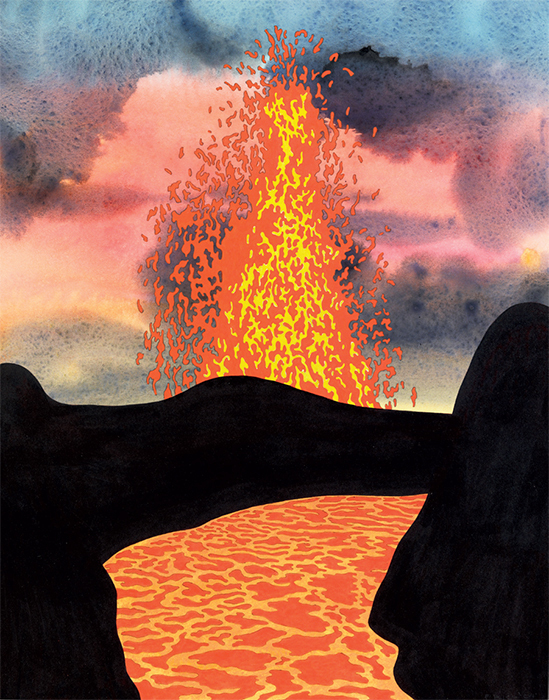 Ken Price, Liquid Rock, 2004, acrylic and ink on paper, 17 3/4 × 13 7/8".