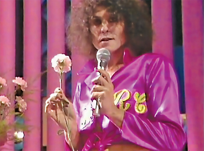 Marc Bolan in the final episode of the TV series Marc, September 28, 1977. Granada Television
