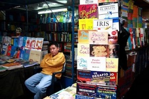 A pirated book stall in Peru