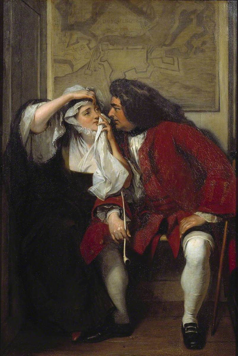 Charles Robert Leslie, A Scene from Tristram Shandy ('Uncle Toby and the Widow Wadman') ca. 1829-1830, oil on canvas, 22 × 31''. Tate