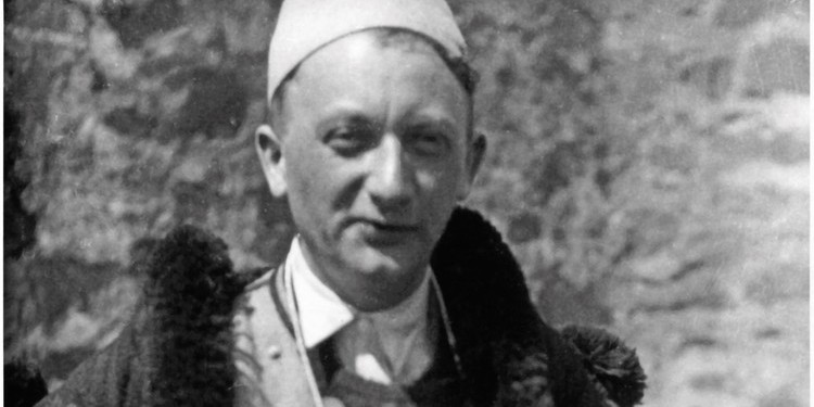 Joseph Roth dressed in traditional Albanian clothing, 1927.