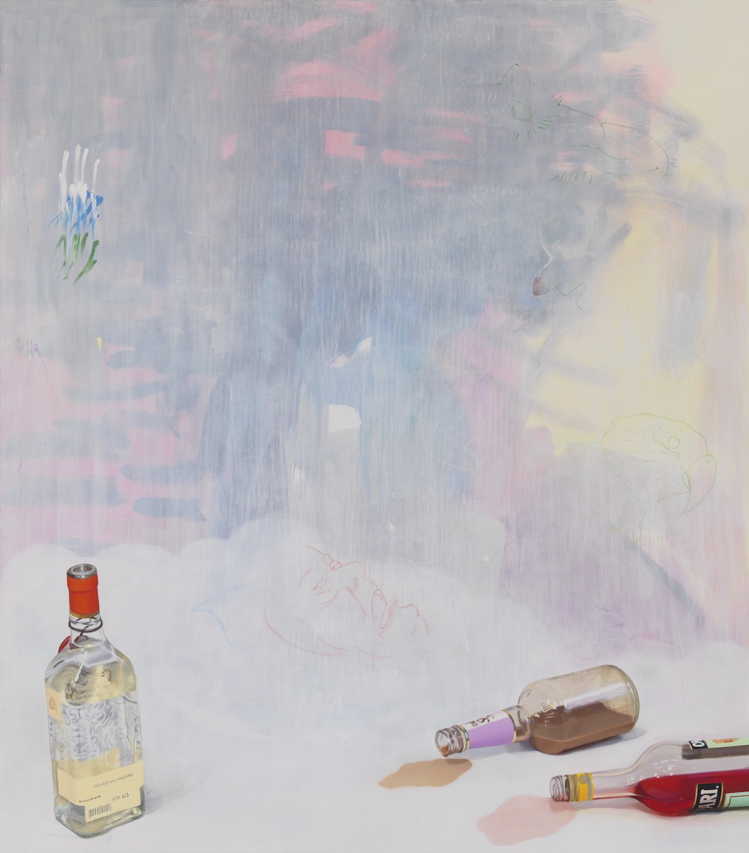 Monika Baer, Überlieferung verpflichtet, 2014, acrylic and oil on canvas, 98 3/8 × 86 5/8".