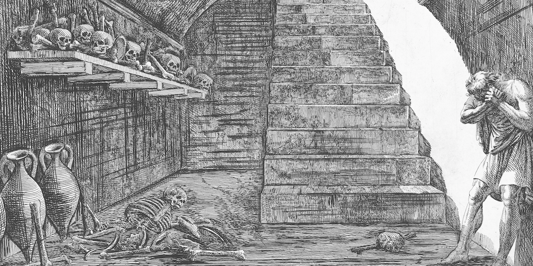 Francesco Piranesi, Prison Scene, date unknown, etching, 16 1/4 × 22 5/8". After Giovanni Battista Piranesi.