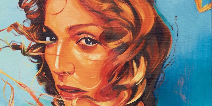 Sam McKinniss, Madonna, 2018, oil and acrylic on canvas, 16 x 12".