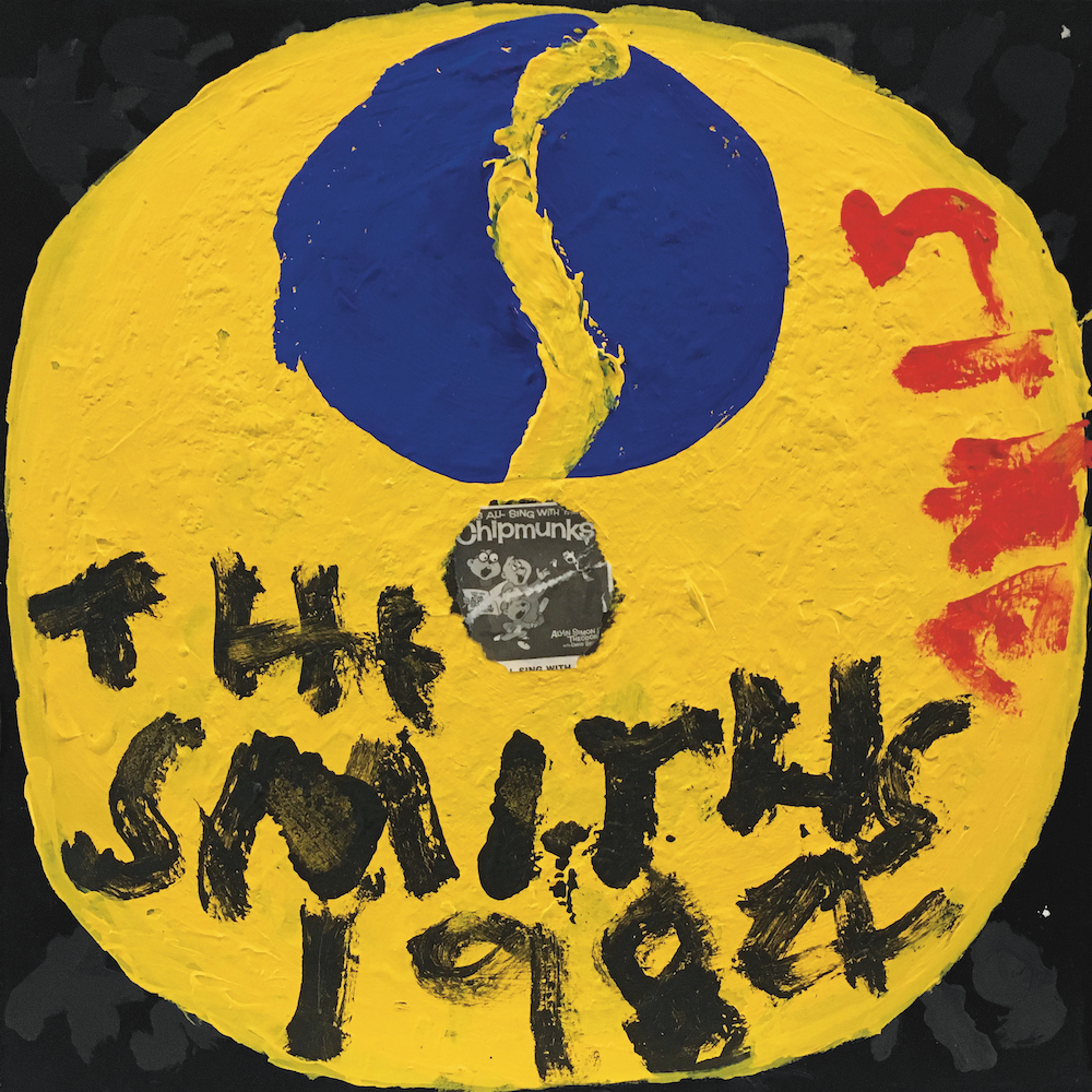 Kerry Smith, The Smiths - First Record, 2020, gouache and liner notes on board, 12 x 12".