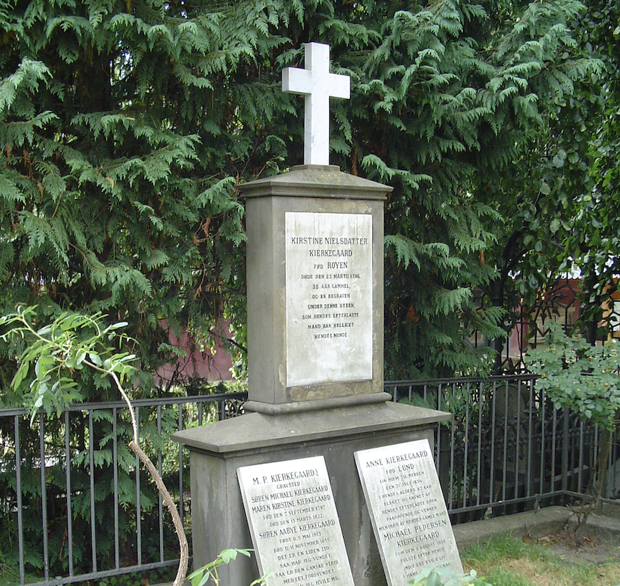 Søren Kierkegaard's gravesite, at Assistens Kirkegård cemetery in Copenhagen. Wikimedia Commons