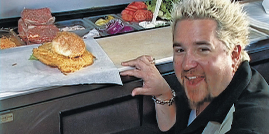 Diners, Drive-Ins and Dives, season 1, episode 6, 2007. Guy Fieri. Food Network.