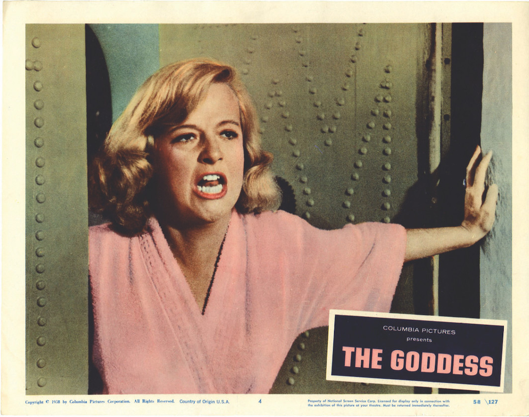 Lobby card with Kim Stanley as Emily Ann Faulkner for John Cromwell's The Goddess, 1958. Columbia Pictures