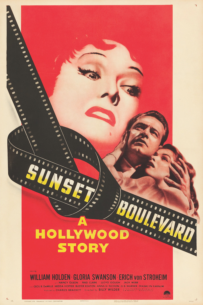Theatrical poster detail for Billy Wilder's Sunset Boulevard, 1950.