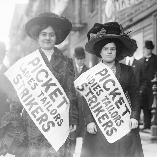 Ladies' Tailors' Union protestors during the "Uprising of the 20,000" strike, New York, February 5, 1910. Library of Congress
