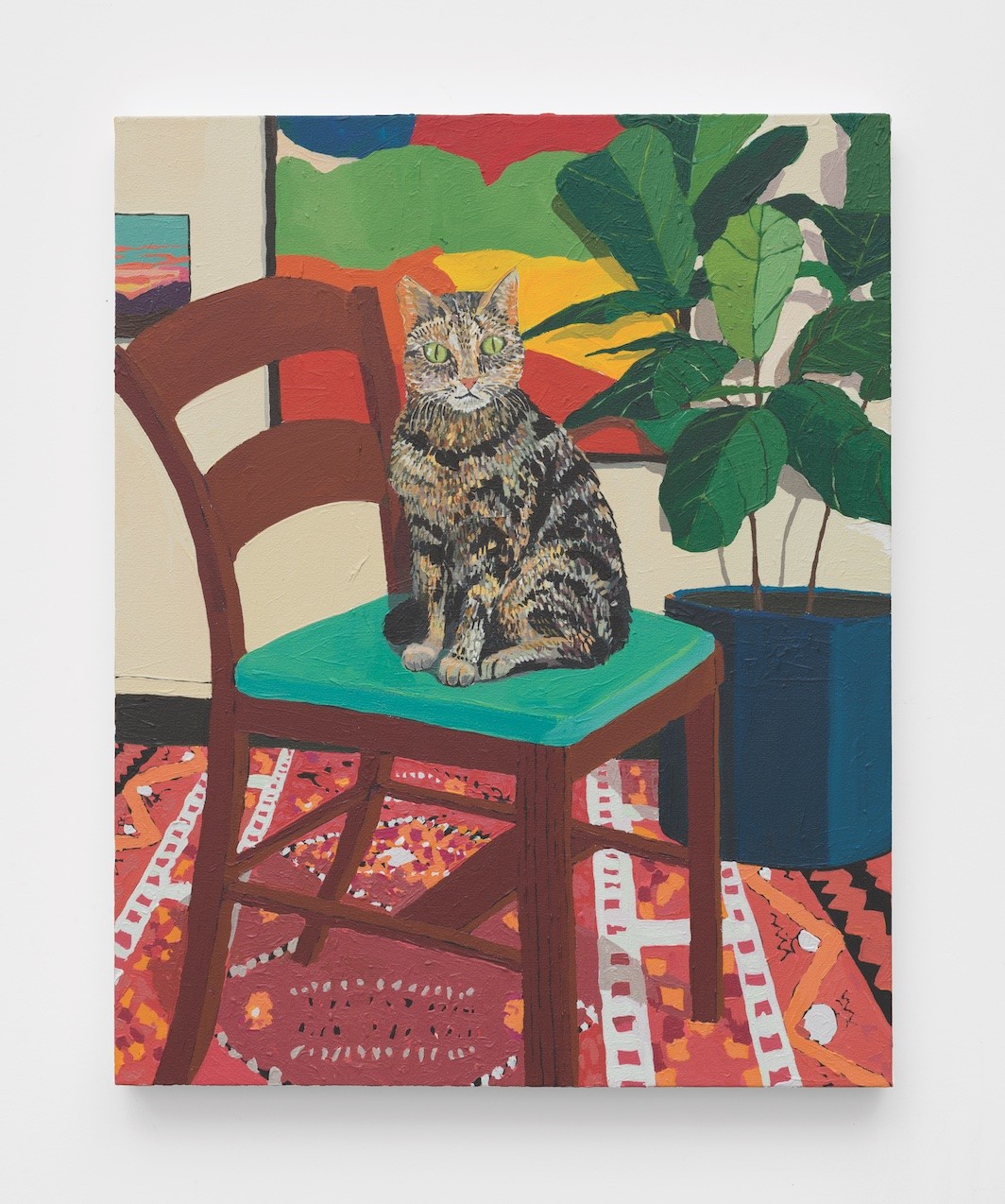 Hilary Pecis, Kaba on a Chair, 2019, acrylic on canvas, 30 x 24”. © Hilary Pecis/Courtesy the artist and Rachel Uffner Gallery